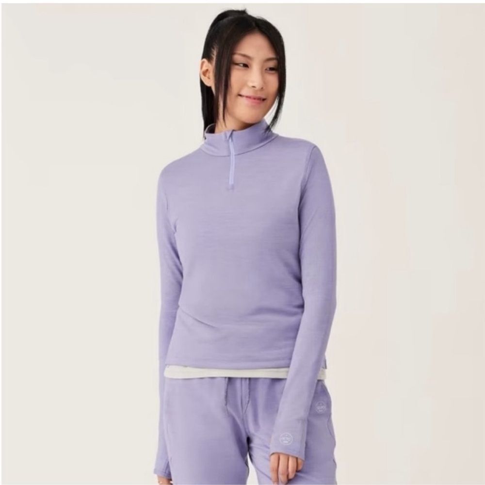 Allbirds Purple Hush Natural Run Mid Layer Quarter Zip Long Sleeve Size Small